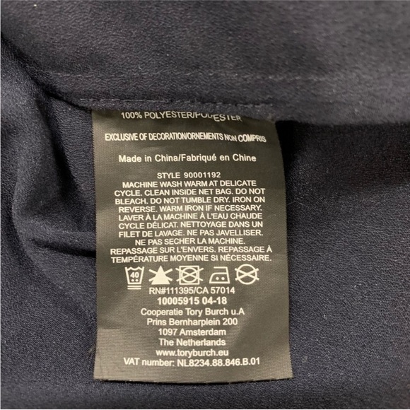 TORY BURCH NAVY EMBROIDERED TAPED TUNIC - Picture 12 of 12